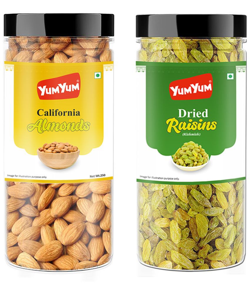     			YUM YUM Premium California Almonds (500g) & Raisins Kishmish (500g) Dry Fruits Combo Pack 1kg