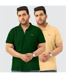 TAB91 Pack of 2 Cotton Regular Fit Men's T-Shirt ( Beige )