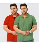 TAB91 Cotton Regular Fit Solid Half Sleeves Men's Polo T Shirt - Green ( Pack of 2 )