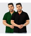 TAB91 Pack of 2 Cotton Regular Fit Men's T-Shirt ( Dark Green )