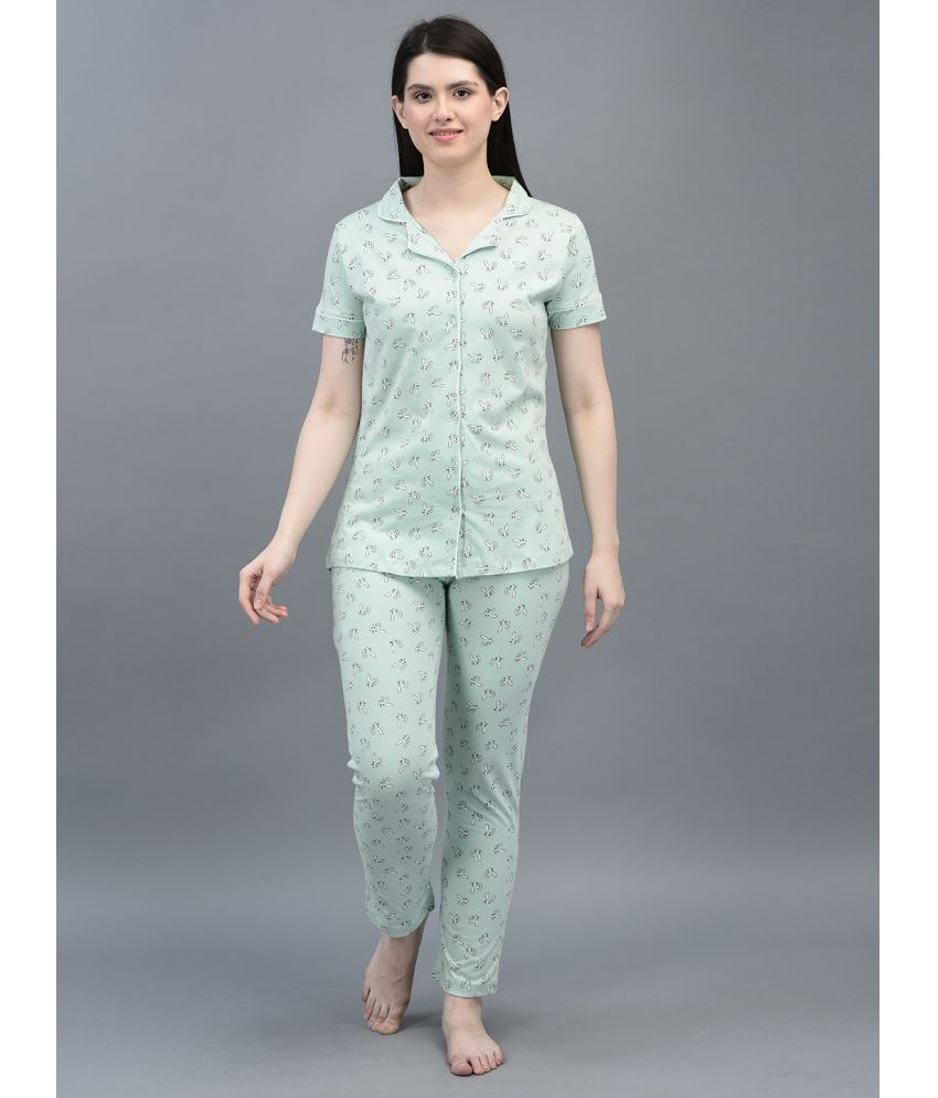     			Dollar Missy Green Cotton Women's Nightwear Nightsuit Sets ( Pack of 1 )