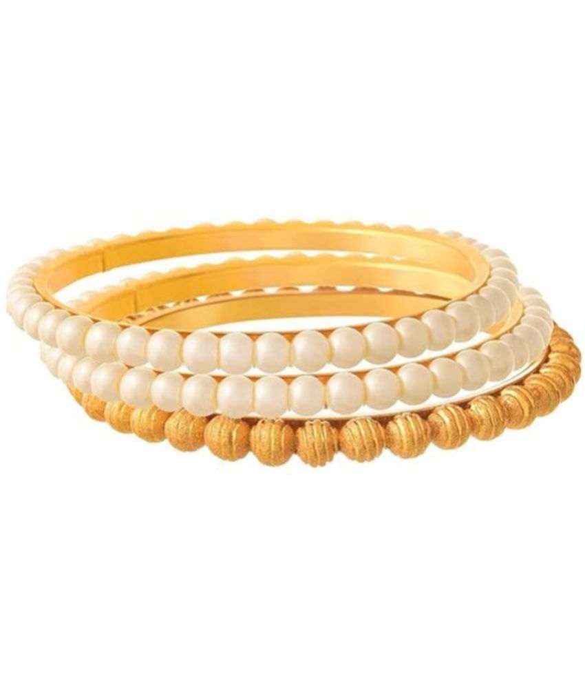     			JFL - Jewellery For Less Gold Bangle ( Pack of 3 )