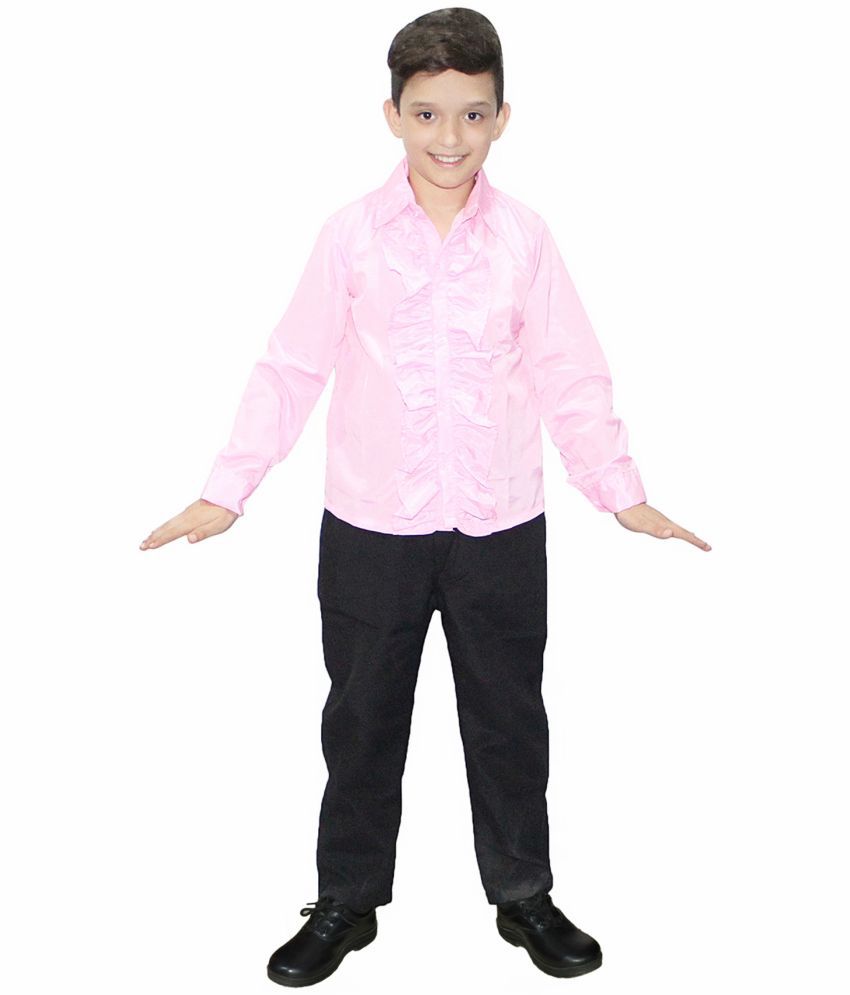     			Kaku Fancy Dresses Pink Frill Shirt Western Costume -Pink, 7-8 Years, For Boys
