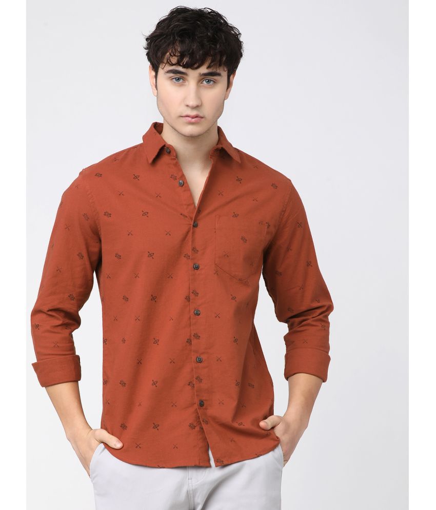     			Ketch 100% Cotton Regular Fit Printed Full Sleeves Men's Casual Shirt - Rust ( Pack of 1 )