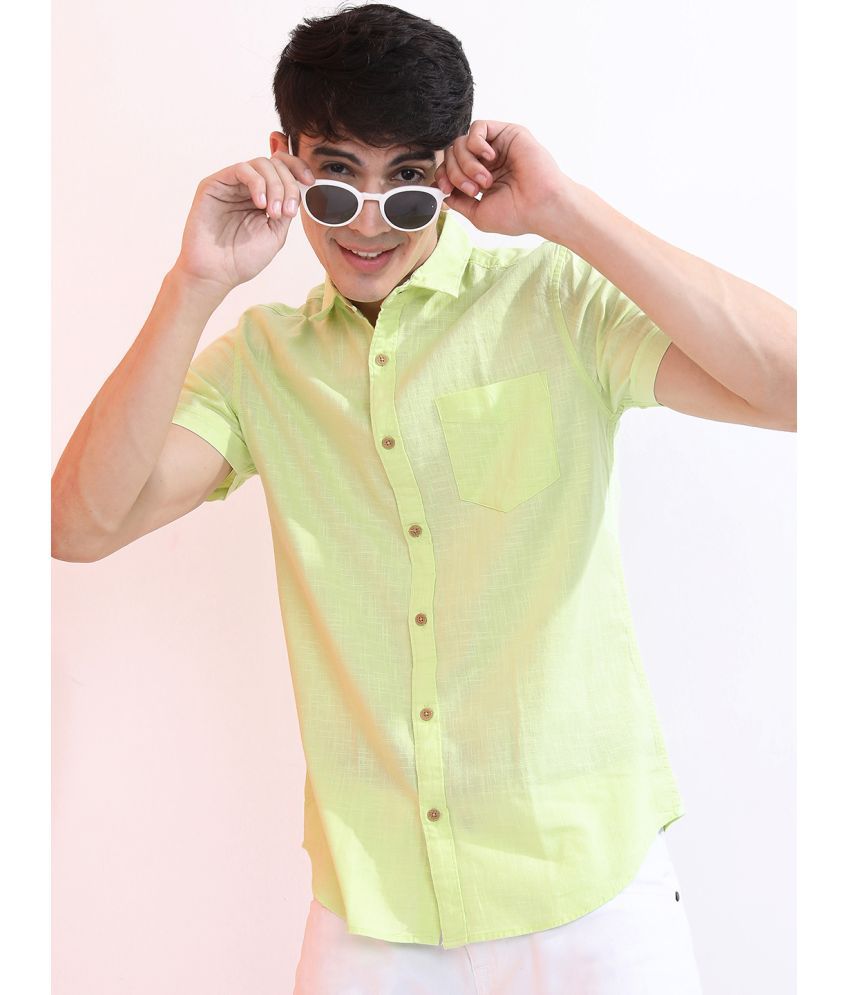     			Ketch 100% Cotton Regular Fit Printed Half Sleeves Men's Casual Shirt - Lime Green ( Pack of 1 )