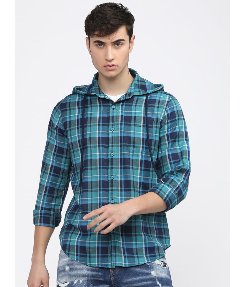     			Ketch 100% Cotton Regular Fit Checks Full Sleeves Men's Casual Shirt - Blue ( Pack of 1 )