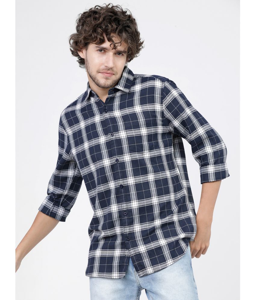     			Ketch Cotton Blend Regular Fit Checks Full Sleeves Men's Casual Shirt - Blue ( Pack of 1 )