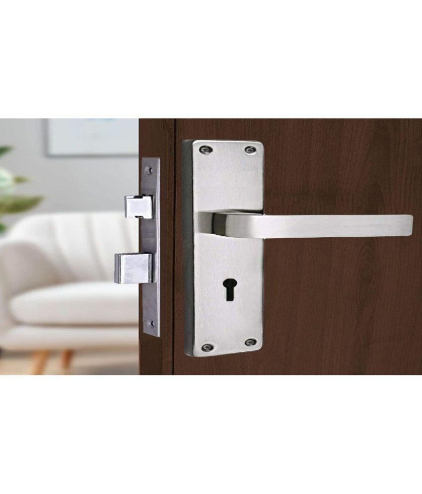     			OJASS Stainless Steel Mortise Handle, K.Y. 8 inch Mortise Door Lock in S.S. Finish .Mortise Pair with Double Turn Lock (3 Keys) Two Sided Key Lock Set(BML65+SS081SL) (Set of 1)