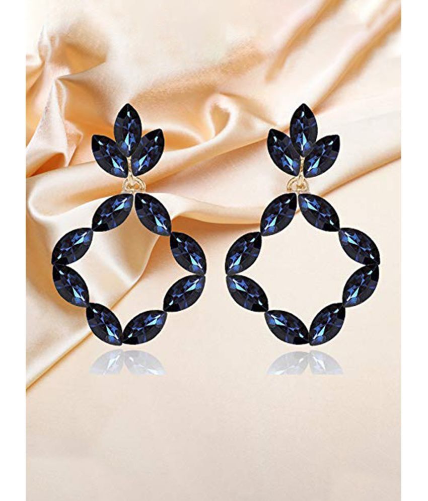     			YOUBELLA Blue Danglers Earrings ( Pack of 1 )