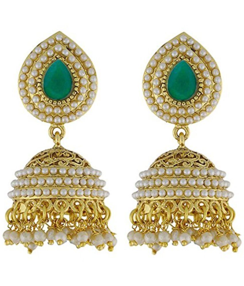     			YOUBELLA Green Danglers Earrings ( Pack of 1 )