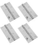 Atlantic Window Door Hinges 4 Inch x 12 Gauge/2.5 MM Thickness, Premium Stainless Steel Welded Head, Matt Finish, Pack of 4 Pcs