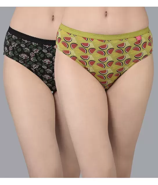 Buy Da Intimo Solid Pack of 2 Polyester Panties - Multi-Color Online