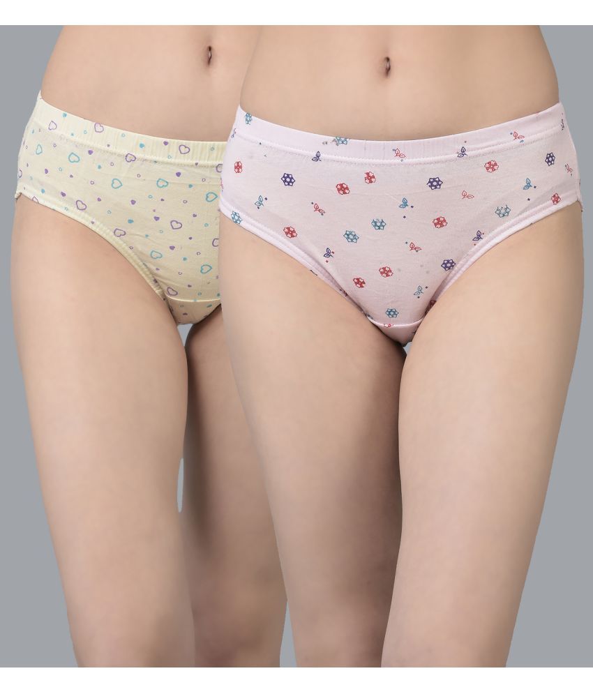     			Dollar Missy Pack of 2 Cotton Printed Women's Hipster ( Multi Color )