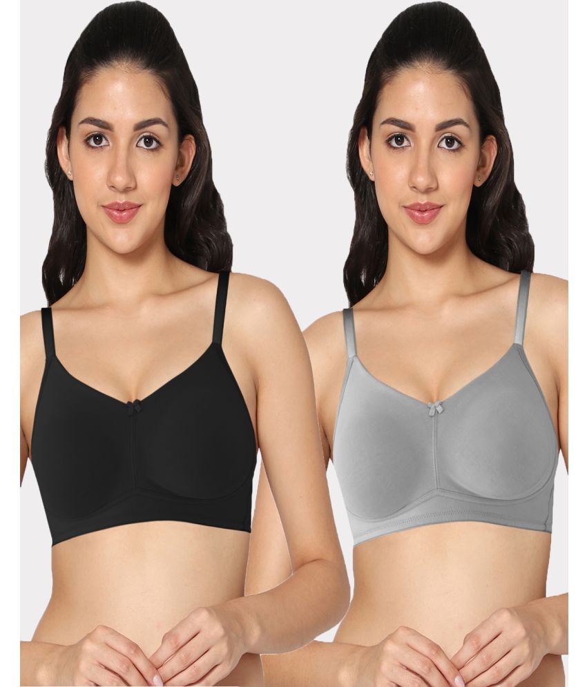     			IN CARE LINGERIE Multicolor Lycra Non Padded Women's T-Shirt Bra ( Pack of 2 )