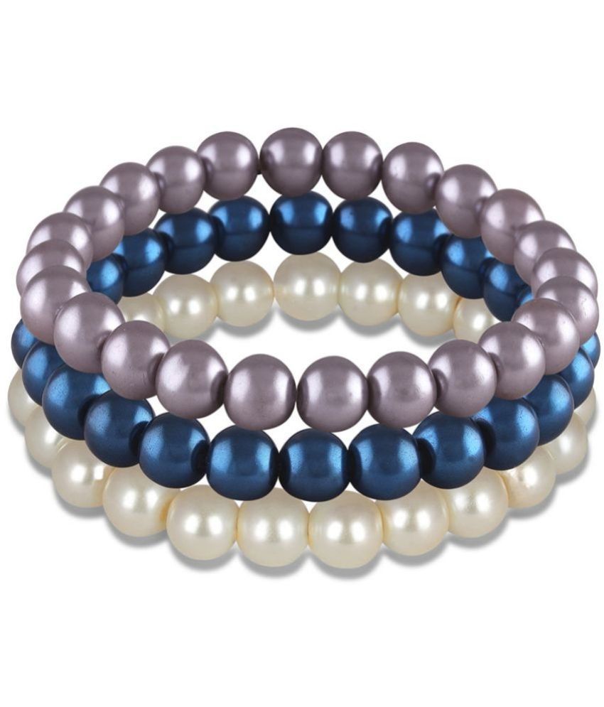     			JFL - Jewellery For Less Blue Bracelet ( Pack of 3 )