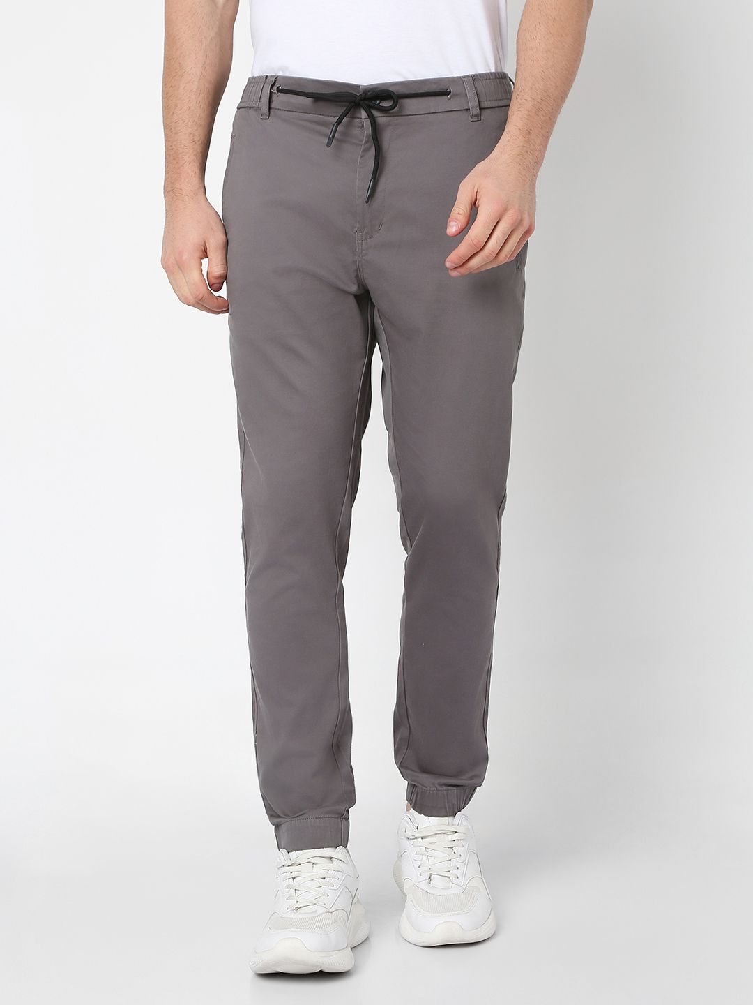     			R&B Slim Flat Men's Joggers - Grey ( Pack of 1 )