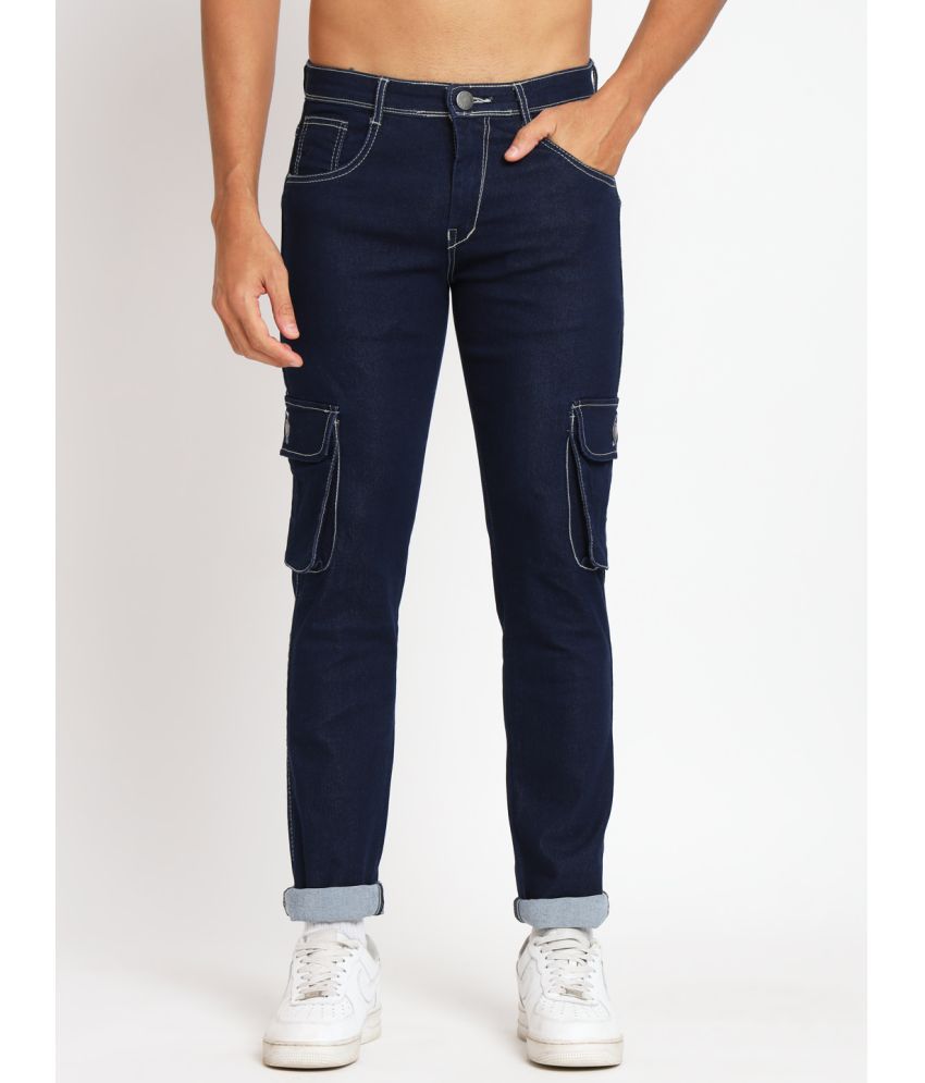     			RAGZO Regular Fit Cuffed Hem Men's Jeans - Navy Blue ( Pack of 1 )