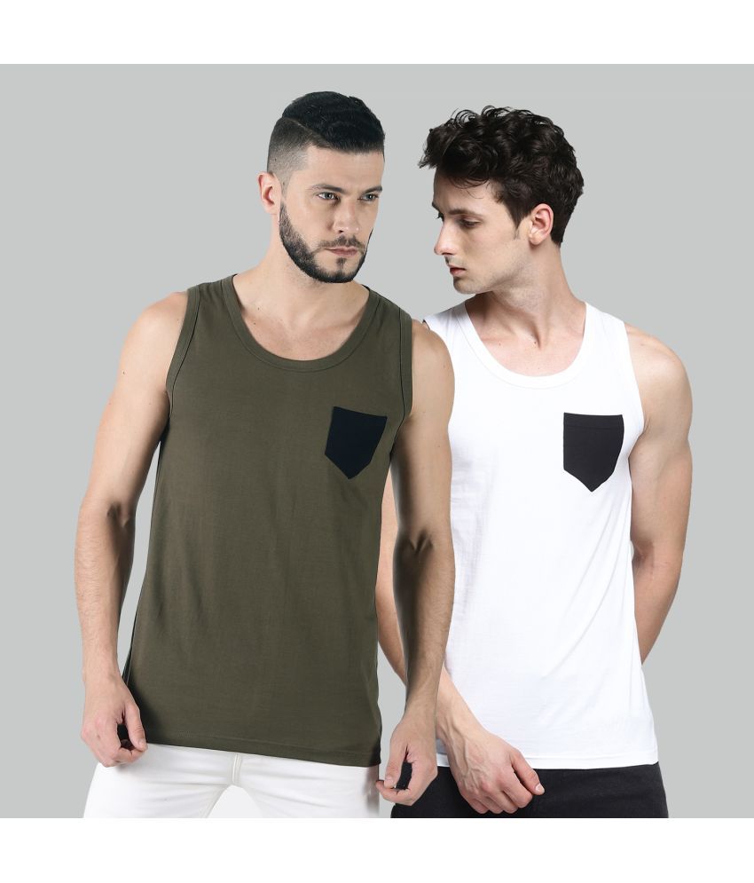     			Trends Tower Pack of 2 Cotton Men's Vest ( Multi )