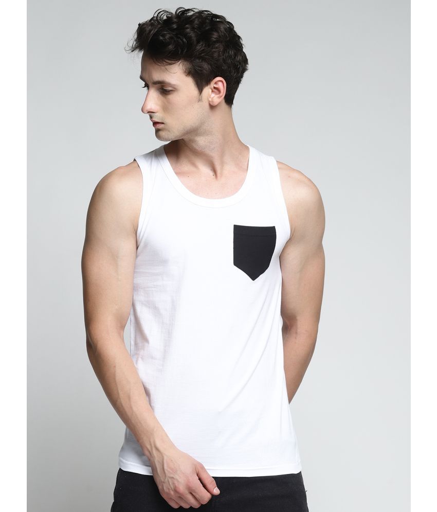     			Trends Tower White Cotton Men's Vest ( Pack of 1 )