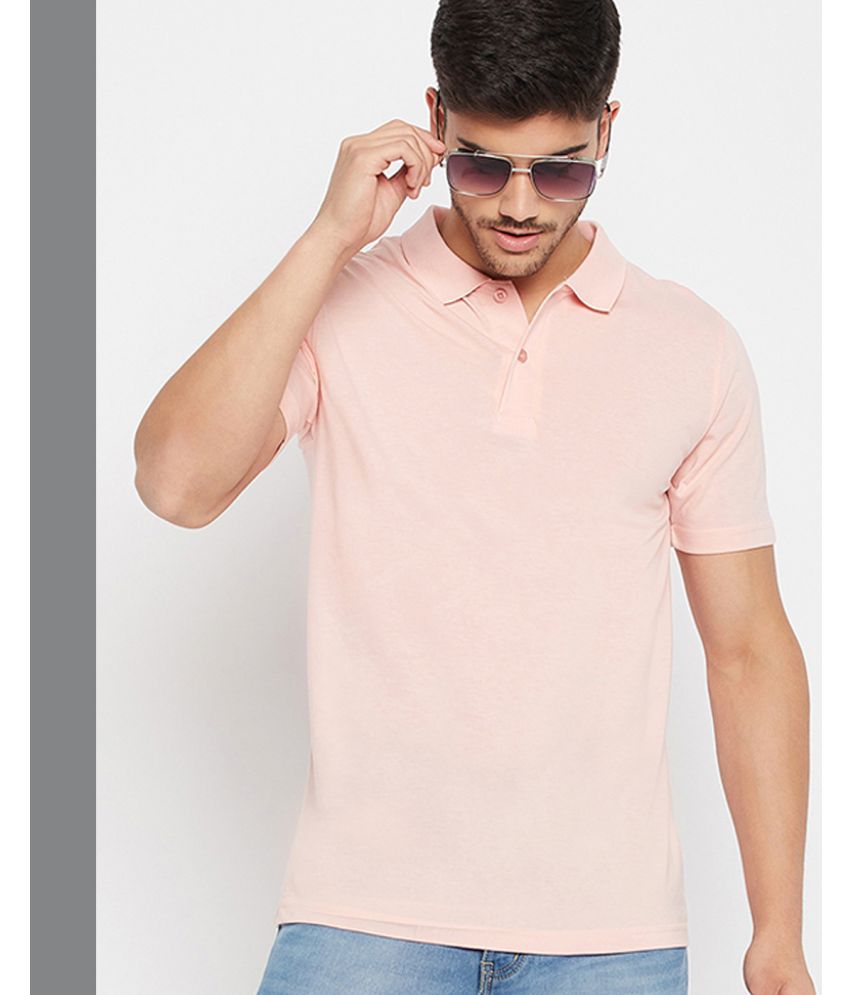     			UNIBERRY Cotton Blend Regular Fit Solid Half Sleeves Men's Polo T Shirt - Pink ( Pack of 1 )