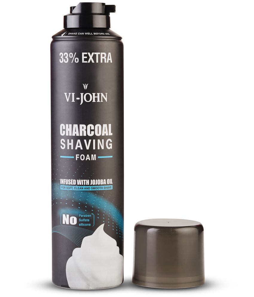     			VIJOHN Charcoal shaving foam Infused With Jojoba Oil free from Parabeen,Sulfate & Silicone 300g