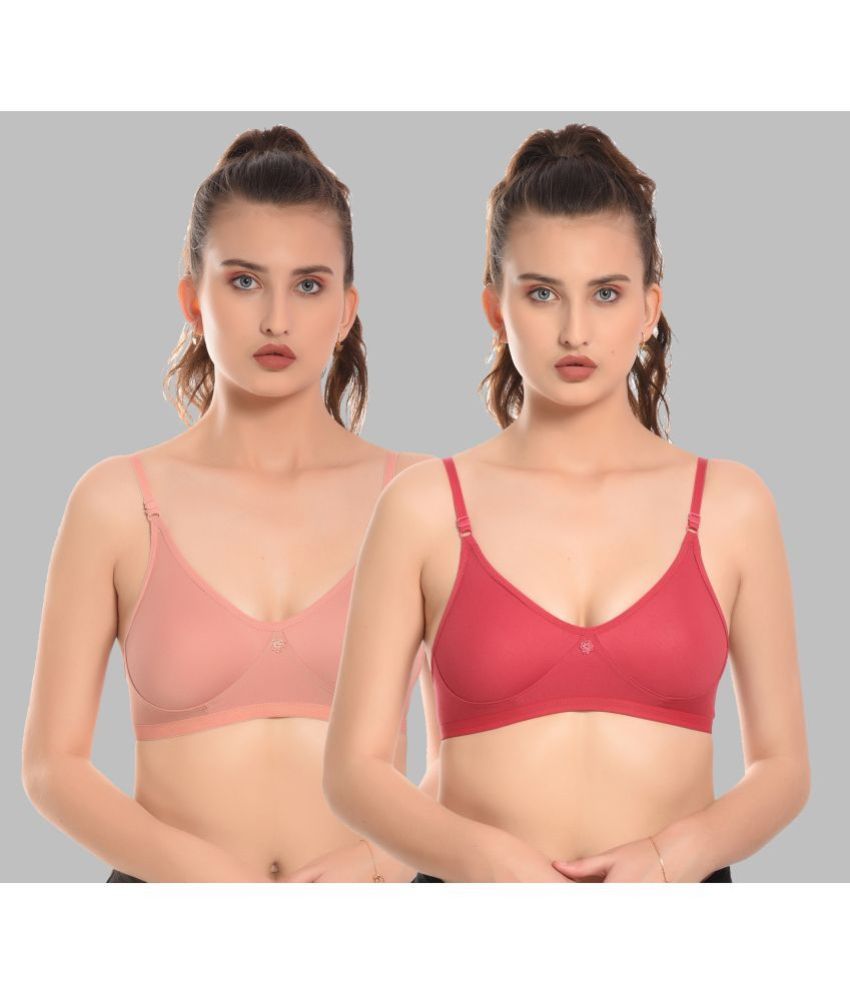     			Elina Pack of 2 Cotton Non Padded Women's Everyday Bra ( Multicolor )