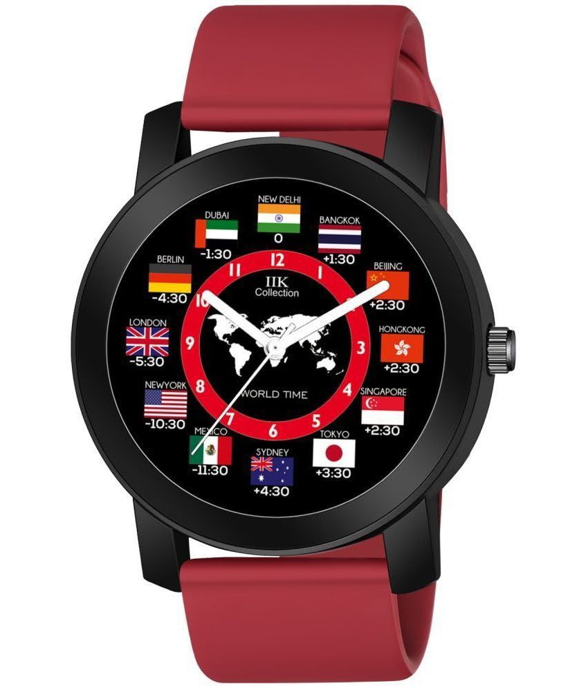     			IIK COLLECTION Red Silicon Analog Men's Watch
