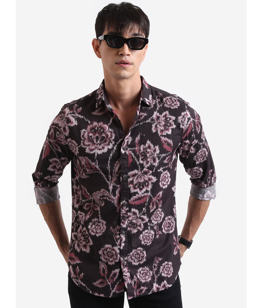     			Ketch 100% Cotton Regular Fit Printed Full Sleeves Men's Casual Shirt - Burgundy ( Pack of 1 )
