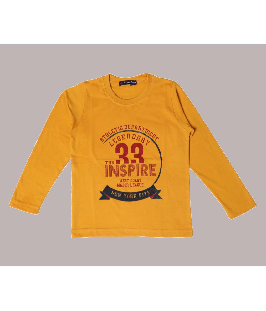     			NEUVIN Orange Cotton Blend Boy's T-Shirt ( Pack of 1 )