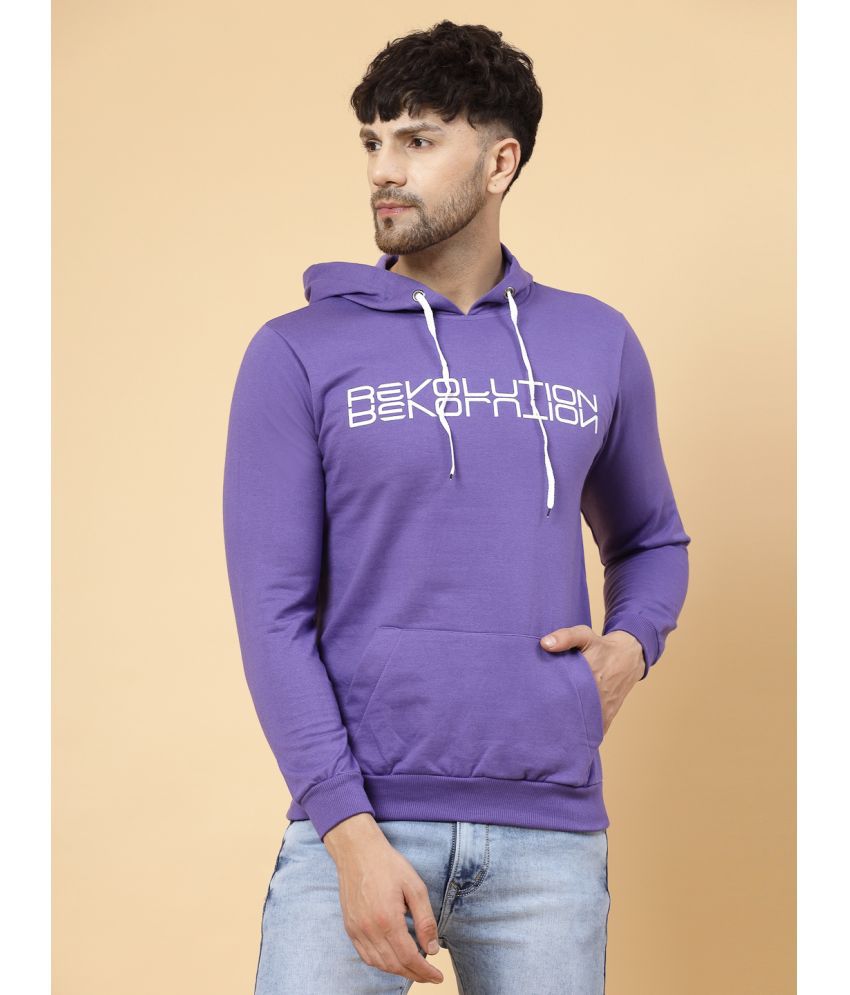     			Rigo Fleece Hooded Men's Sweatshirt - Purple ( Pack of 1 )