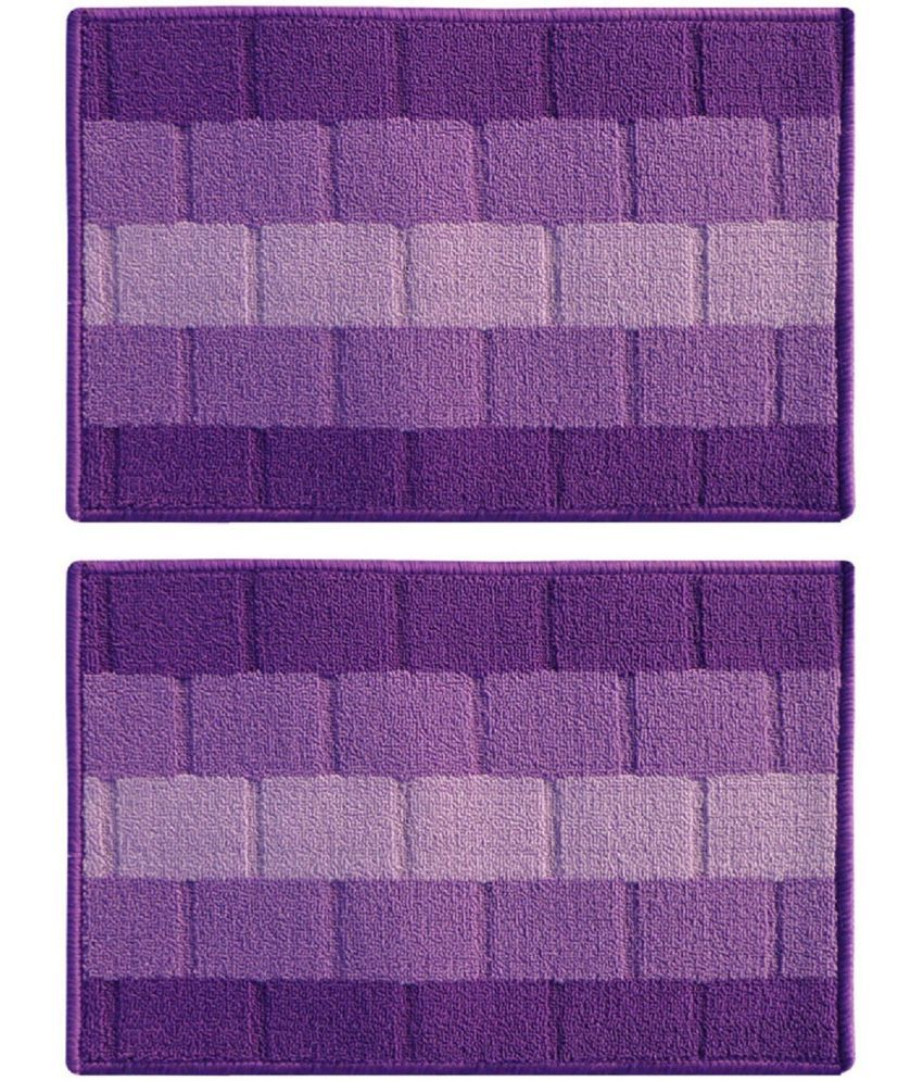     			Status - Anti-skid Synthetic Door Mat ( 58 X 30 cm ) Set of 2 - Purple