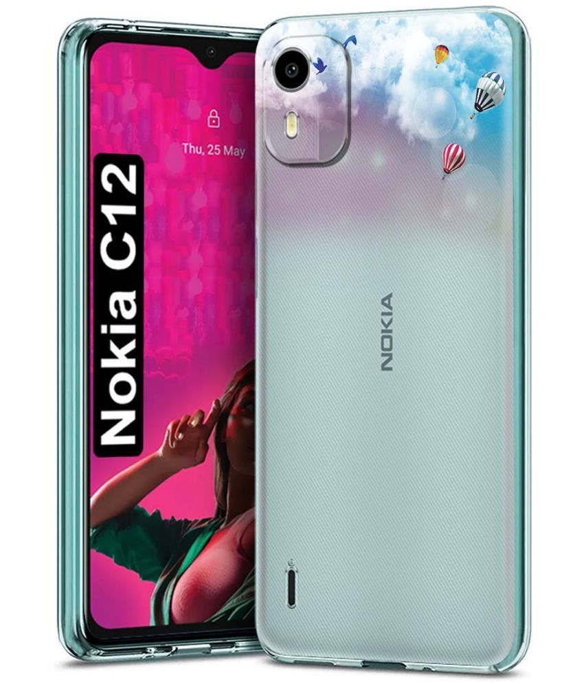     			Fashionury Multicolor Printed Back Cover Silicon Compatible For Nokia C12 ( Pack of 1 )