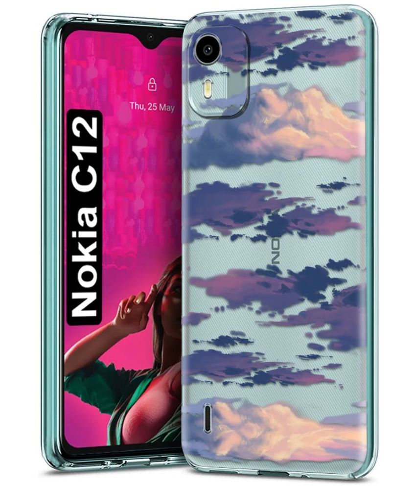     			Fashionury Multicolor Printed Back Cover Silicon Compatible For Nokia C12 ( Pack of 1 )