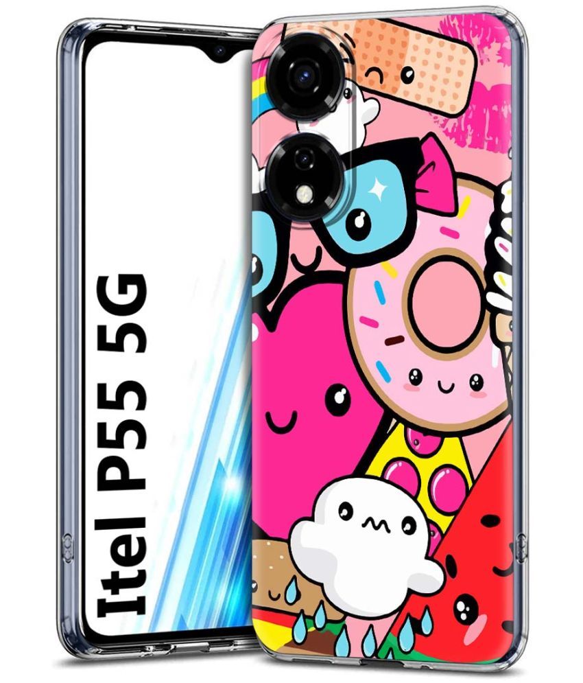     			Fashionury Multicolor Printed Back Cover Silicon Compatible For Itel P55 5G ( Pack of 1 )