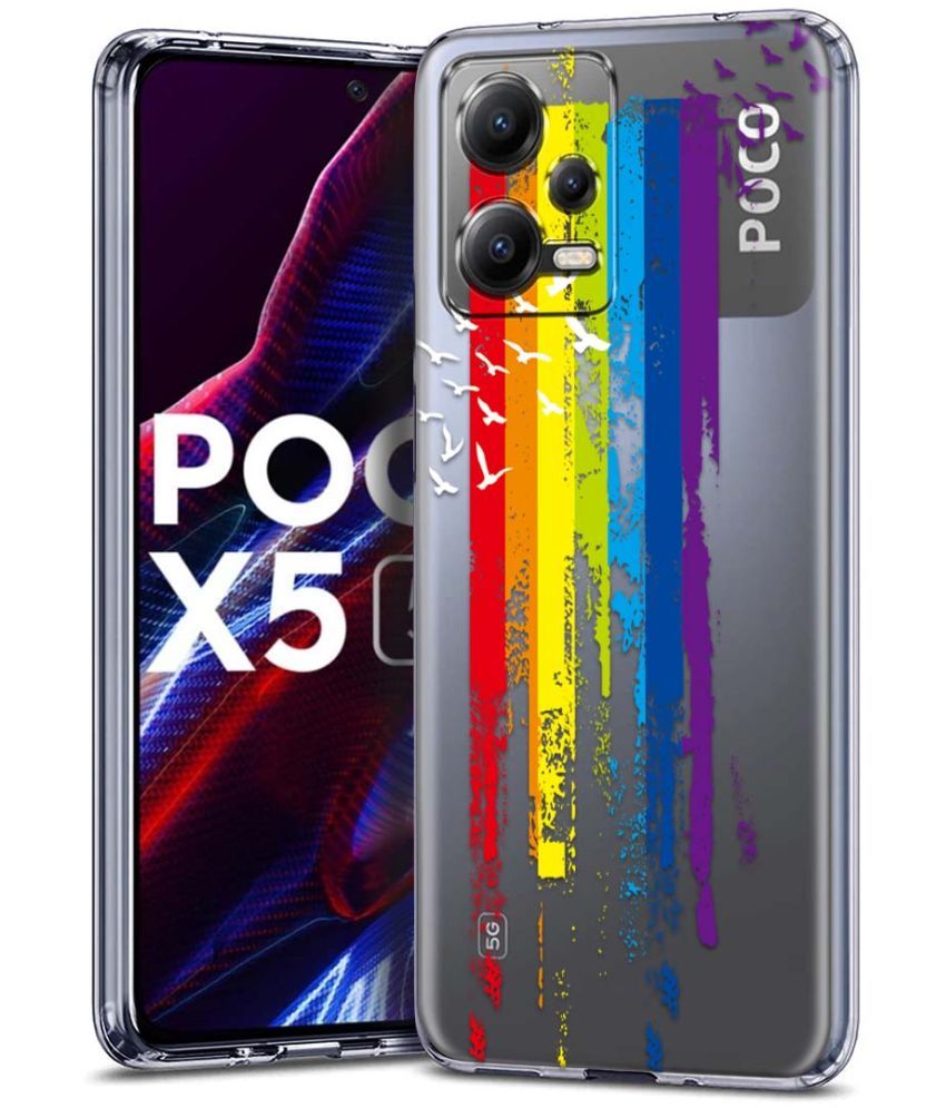     			Fashionury Multicolor Printed Back Cover Silicon Compatible For poco x5 5g ( Pack of 1 )