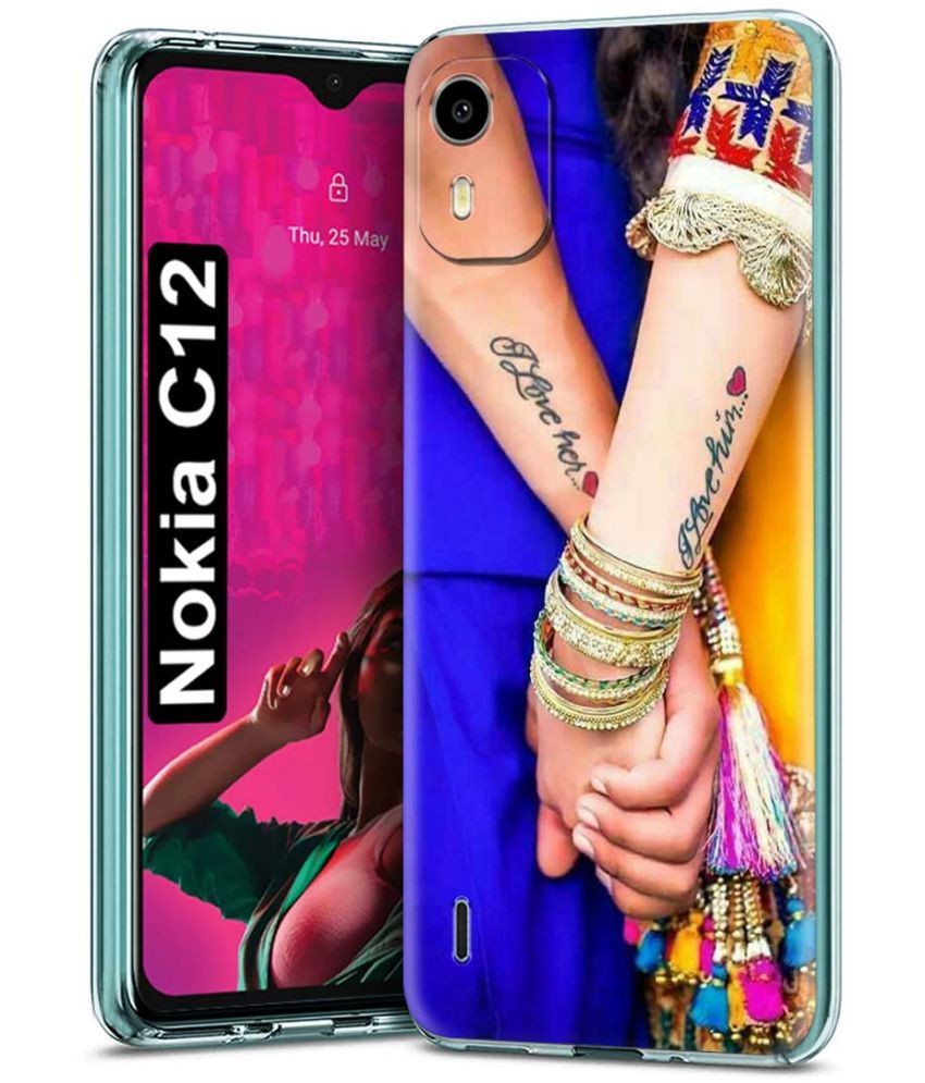     			Fashionury Multicolor Printed Back Cover Silicon Compatible For Nokia C12 ( Pack of 1 )