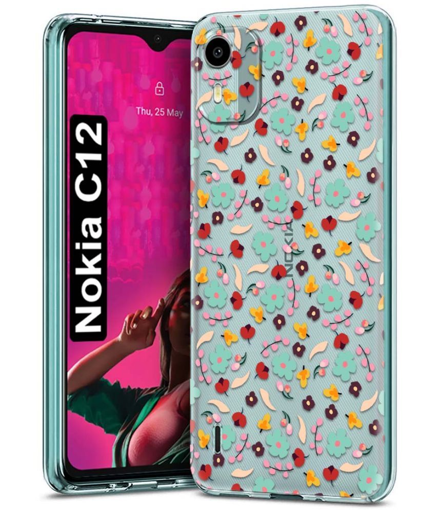     			Fashionury Multicolor Printed Back Cover Silicon Compatible For Nokia C12 ( Pack of 1 )