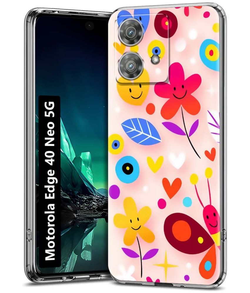     			Fashionury Multicolor Printed Back Cover Silicon Compatible For Motorola Edge 40 Neo 5G ( Pack of 1 )