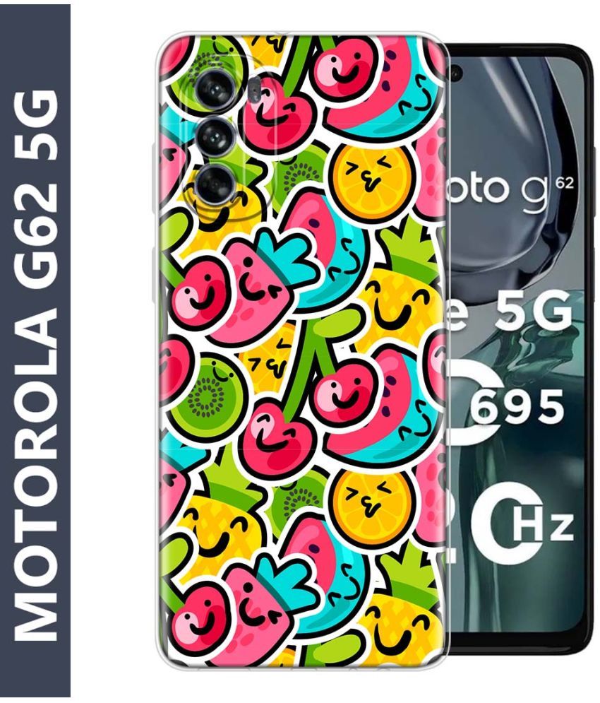     			Fashionury Multicolor Printed Back Cover Silicon Compatible For Motorola G62 5G ( Pack of 1 )