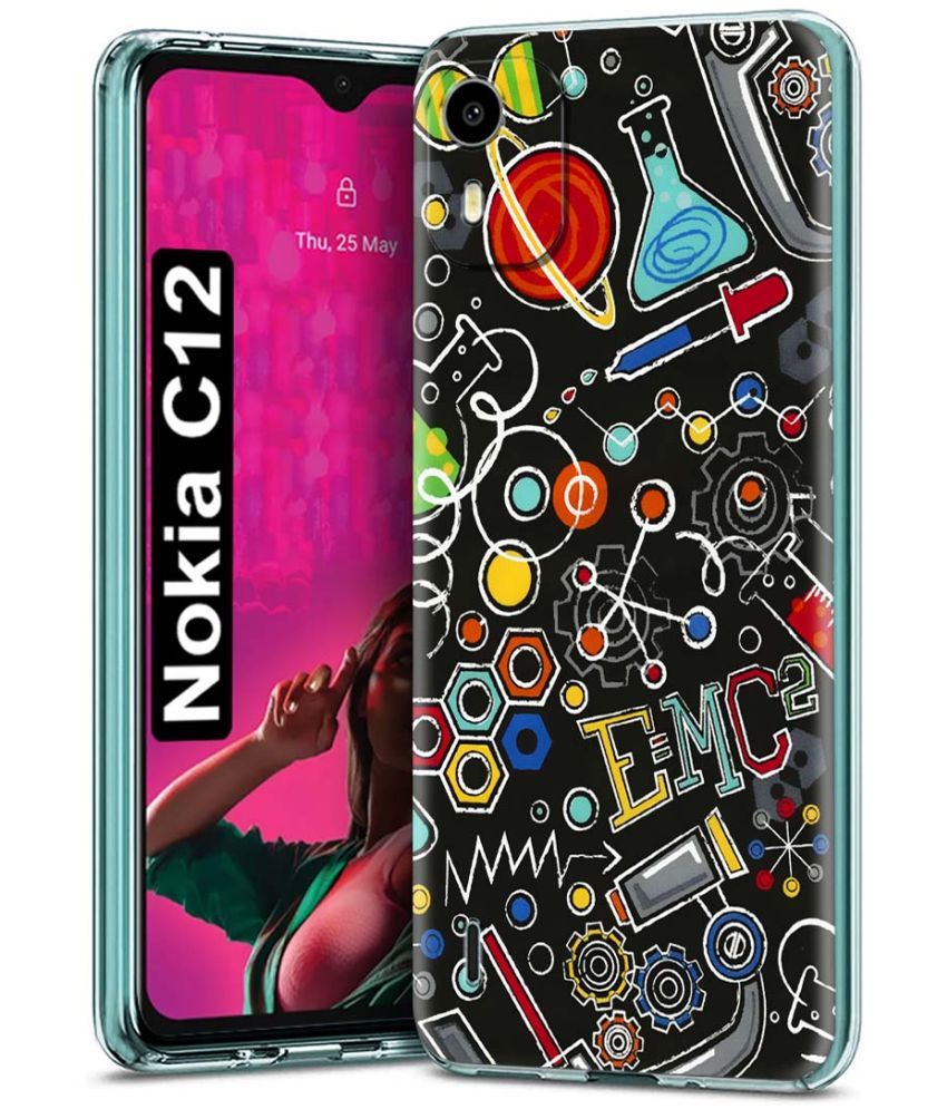     			Fashionury Multicolor Printed Back Cover Silicon Compatible For Nokia C12 ( Pack of 1 )