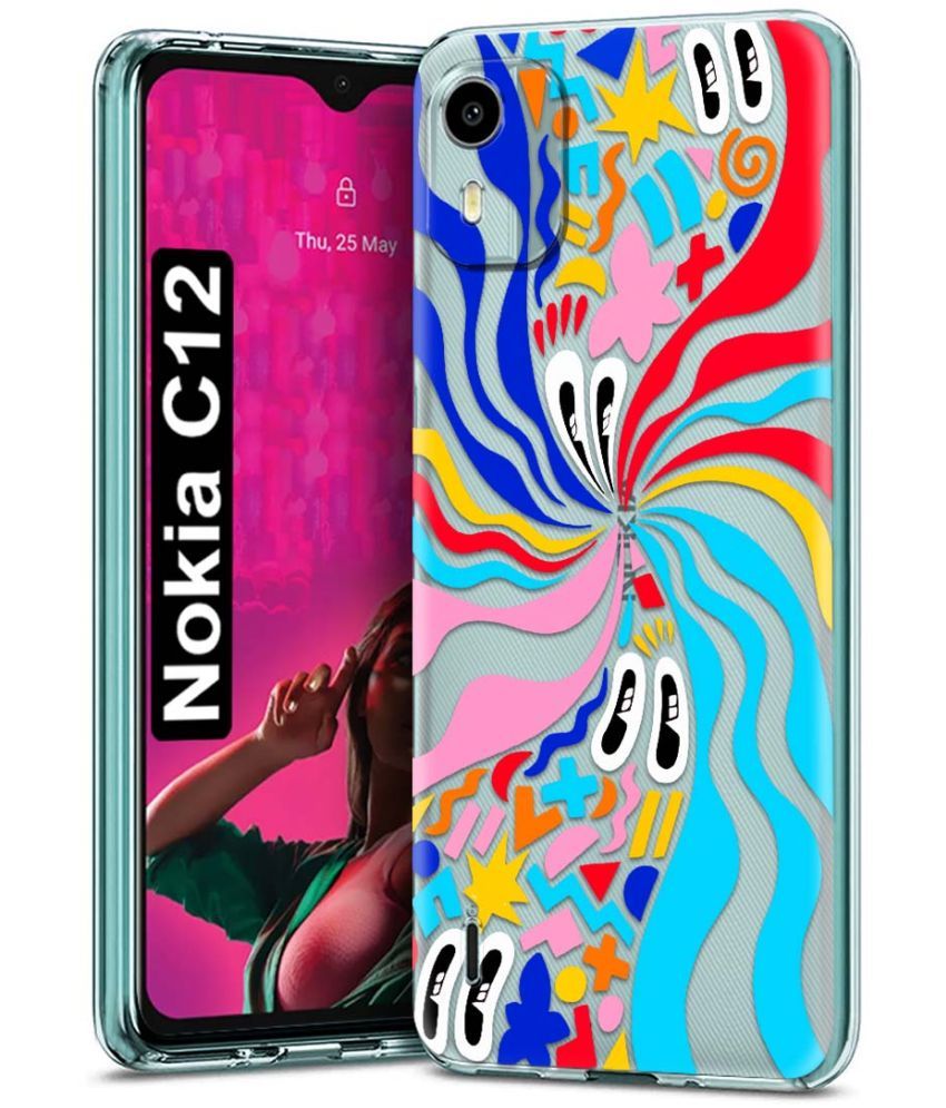     			Fashionury Multicolor Printed Back Cover Silicon Compatible For Nokia C12 ( Pack of 1 )