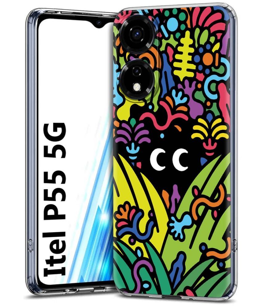     			Fashionury Multicolor Printed Back Cover Silicon Compatible For Itel P55 5G ( Pack of 1 )