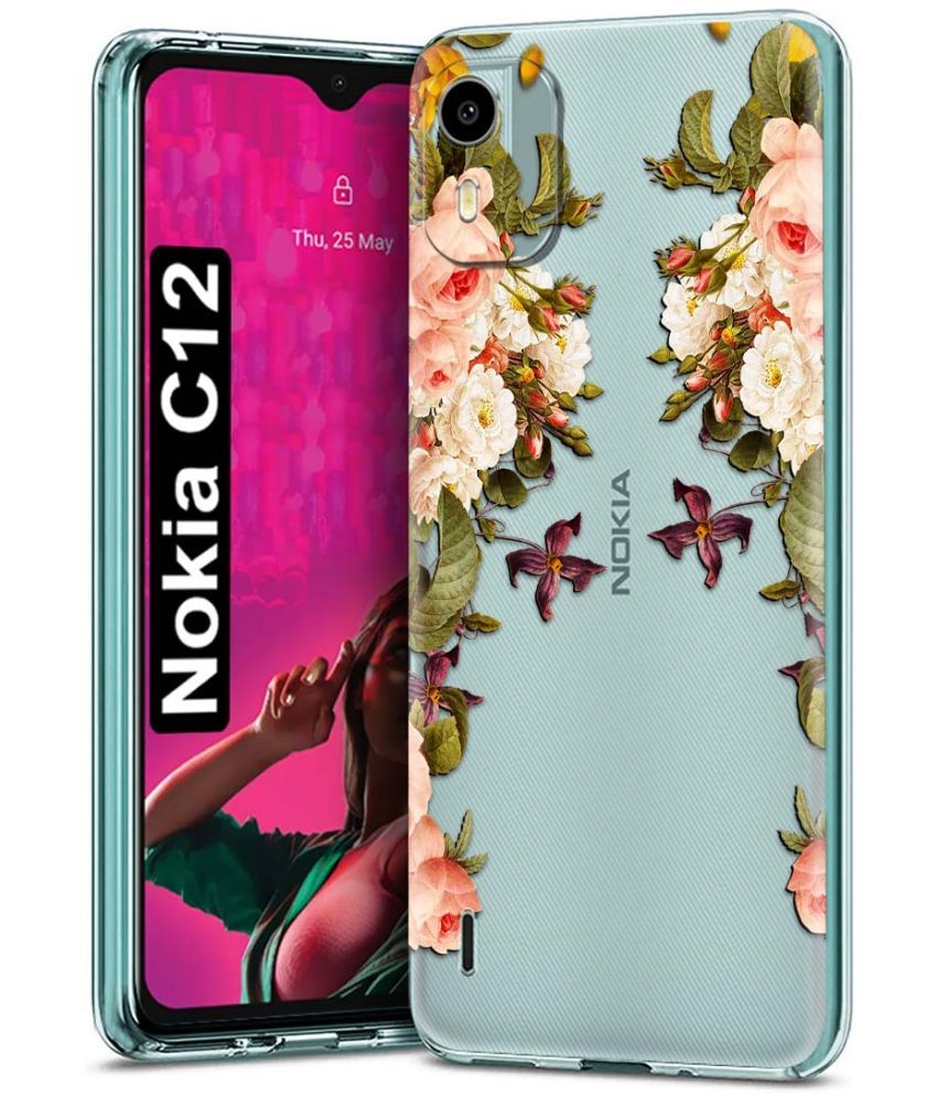     			Fashionury Multicolor Printed Back Cover Silicon Compatible For Nokia C12 ( Pack of 1 )