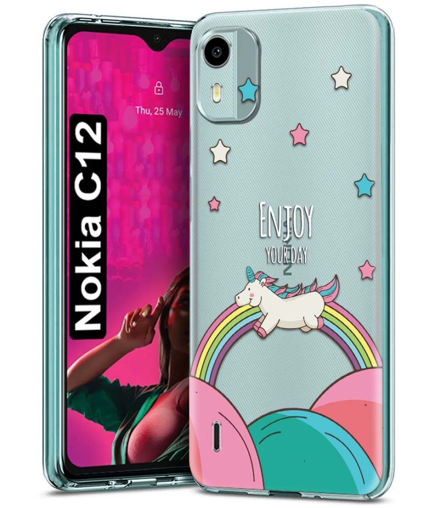     			Fashionury Multicolor Printed Back Cover Silicon Compatible For Nokia C12 ( Pack of 1 )