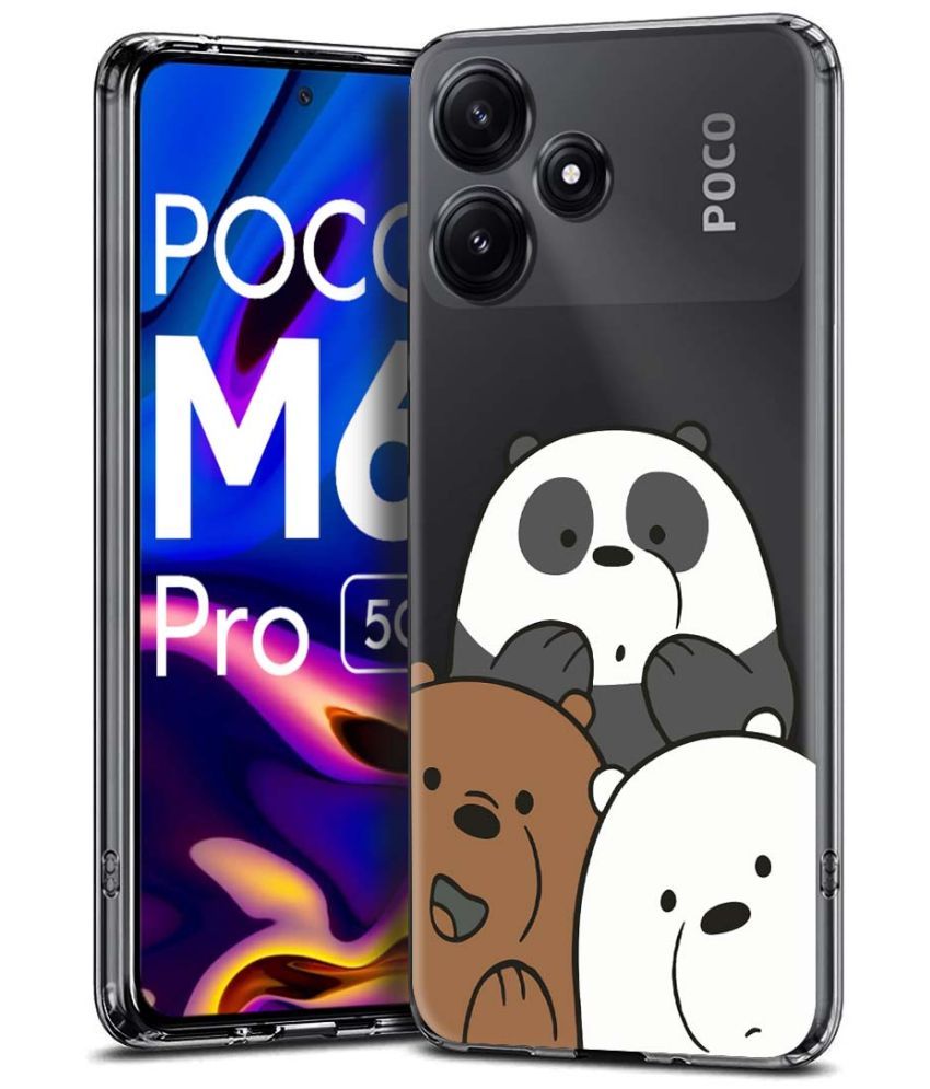     			Fashionury Multicolor Printed Back Cover Silicon Compatible For Poco M6 Pro ( Pack of 1 )