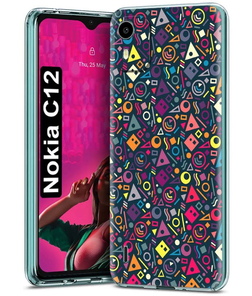     			Fashionury Multicolor Printed Back Cover Silicon Compatible For Nokia C12 ( Pack of 1 )