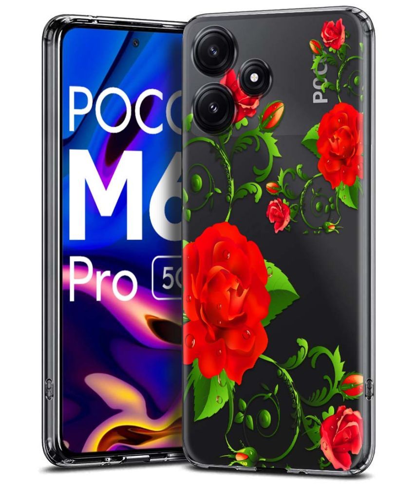     			Fashionury Multicolor Printed Back Cover Silicon Compatible For Poco M6 Pro ( Pack of 1 )