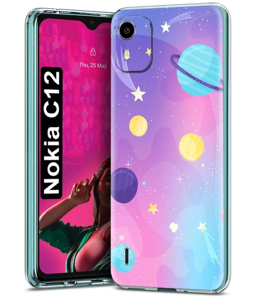     			Fashionury Multicolor Printed Back Cover Silicon Compatible For Nokia C12 ( Pack of 1 )