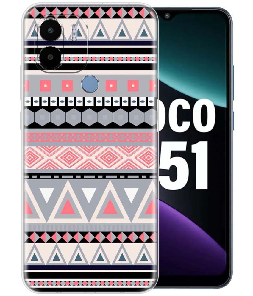     			Fashionury Multicolor Printed Back Cover Silicon Compatible For Poco C51 ( Pack of 1 )