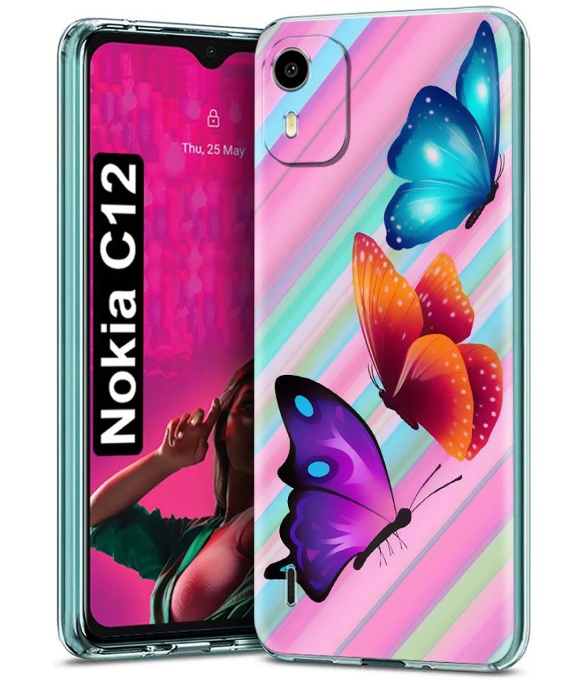     			Fashionury Multicolor Printed Back Cover Silicon Compatible For Nokia C12 ( Pack of 1 )